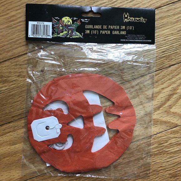 Vintage 90s Halloween Invitation Cards Pumpkin Jack O Lantern  Paper Garland - Picture 6 of 7